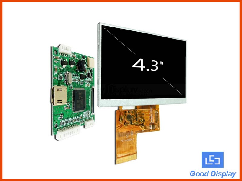 4.3寸800x480分辨率树莓派TFT LCD显示屏含HDMI驱动板